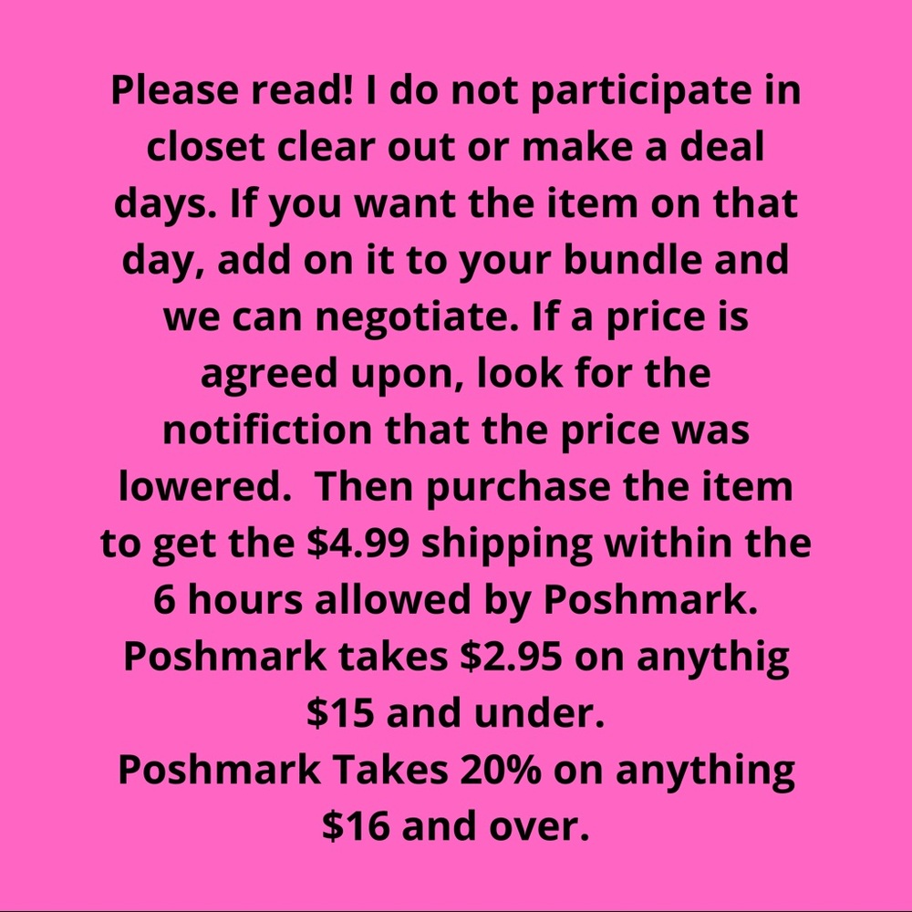 Closet. Clear out & make a deal days please read